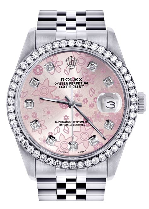 rolex datejust pink face with diamonds|Rolex Datejust diamond dial 36mm.